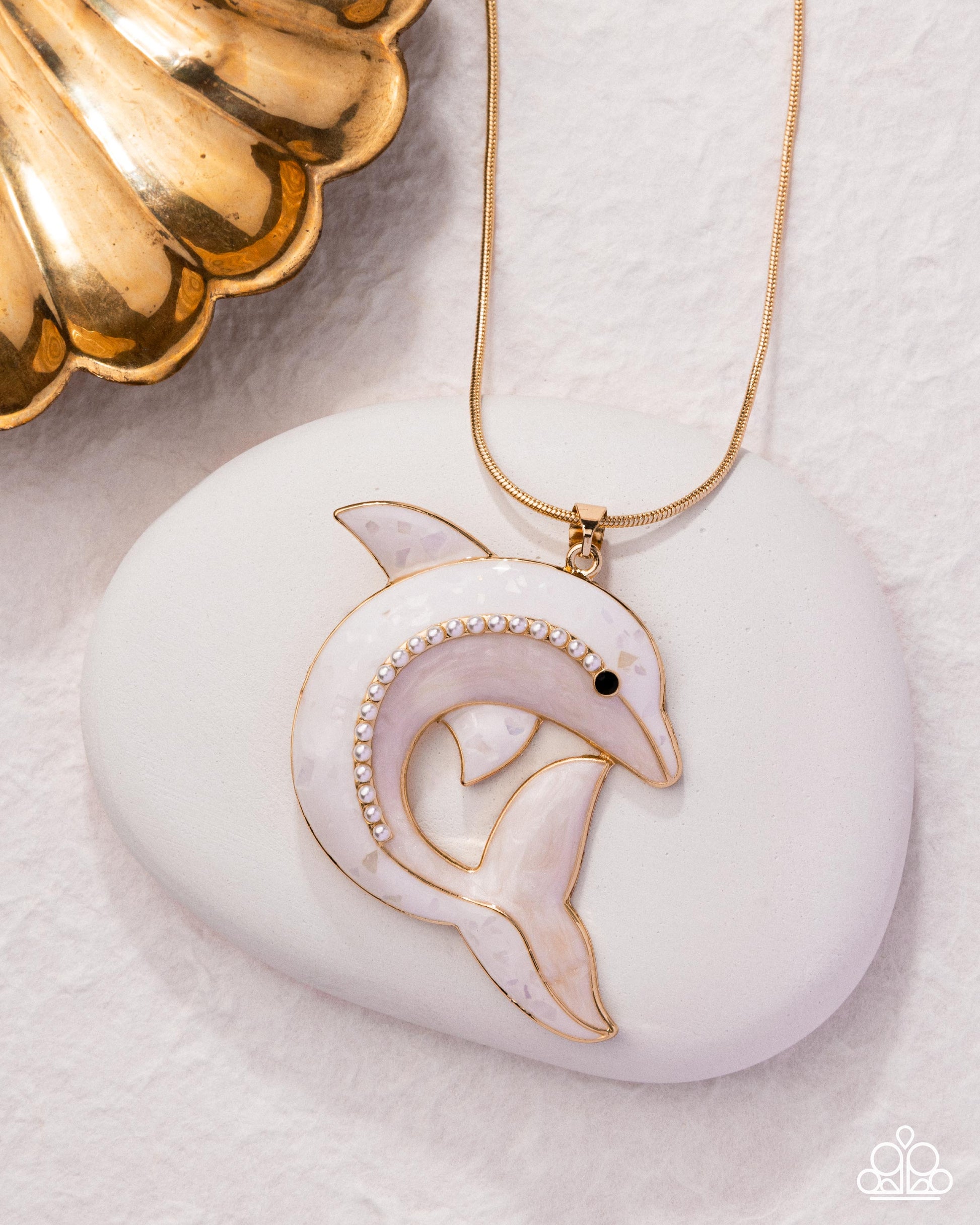 Dolphin Dive - Gold - Paparazzi Necklace Image