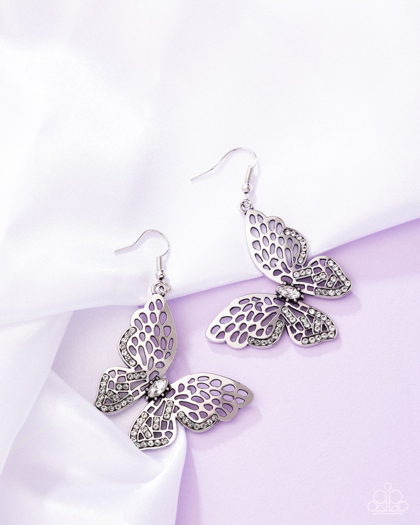 Fresh Flutter - White - Paparazzi Earring Image