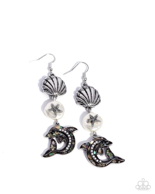 Delightful Dolphin - Paparazzi Earring Image