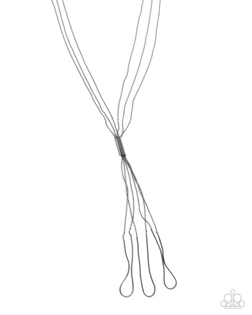 Threaded Transit - Black - Paparazzi Necklace Image