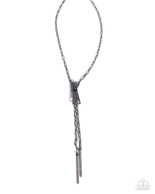 Zipper Zeal - Black - Paparazzi Necklace Image