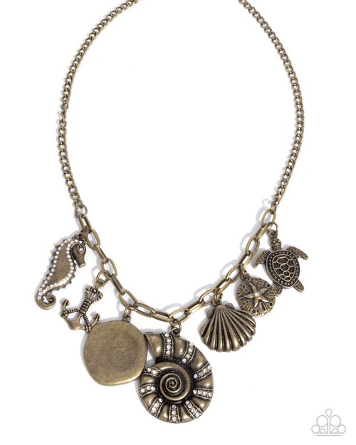 Coastal Composure - Brass - Paparazzi Necklace Image