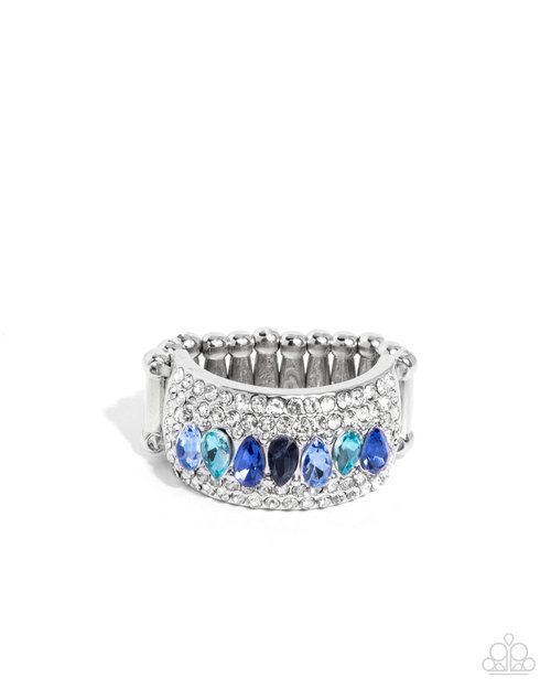 Laid-Back Linear - Blue - Paparazzi Ring Image
