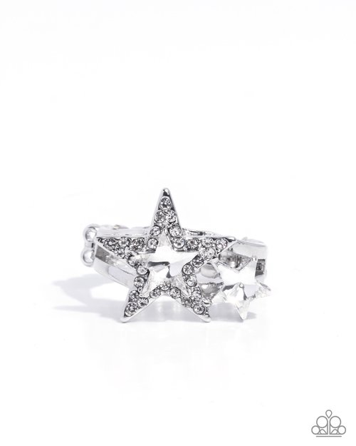 I Pledge Allegiance to the Stars - White - Paparazzi Ring Image