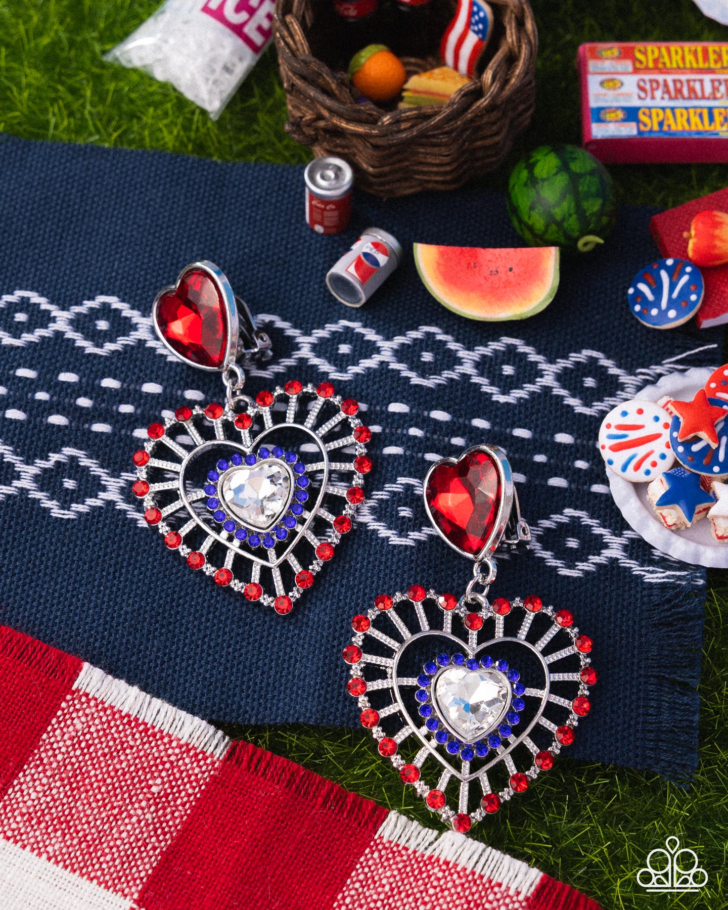 Patriotic Pattern - Earrings - Paparazzi Earring Image