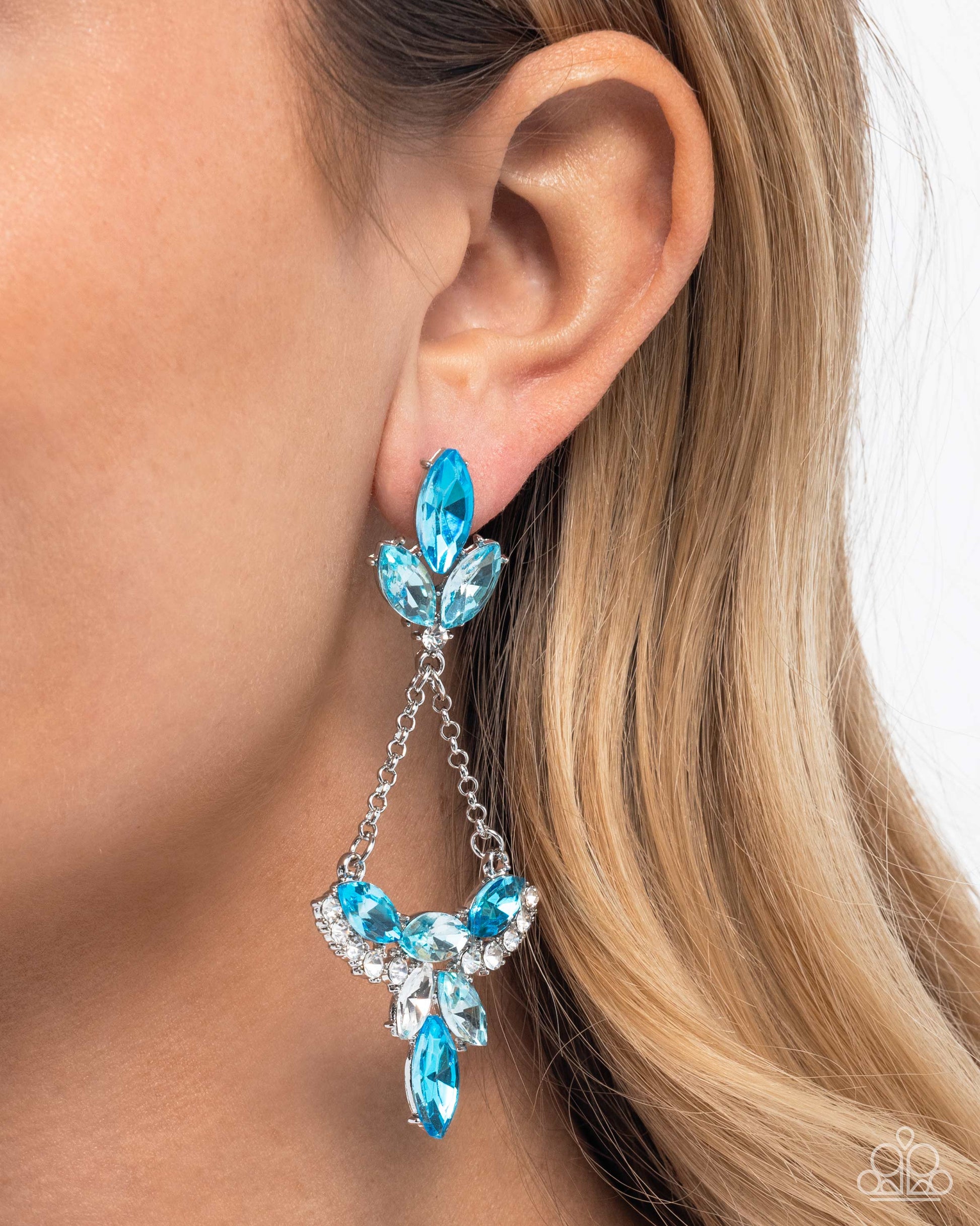 Carefree Chandelier - Blue - Paparazzi Earring Image