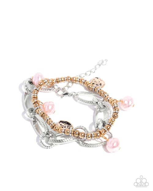 Textured Tempest - Pink - Paparazzi Bracelet Image