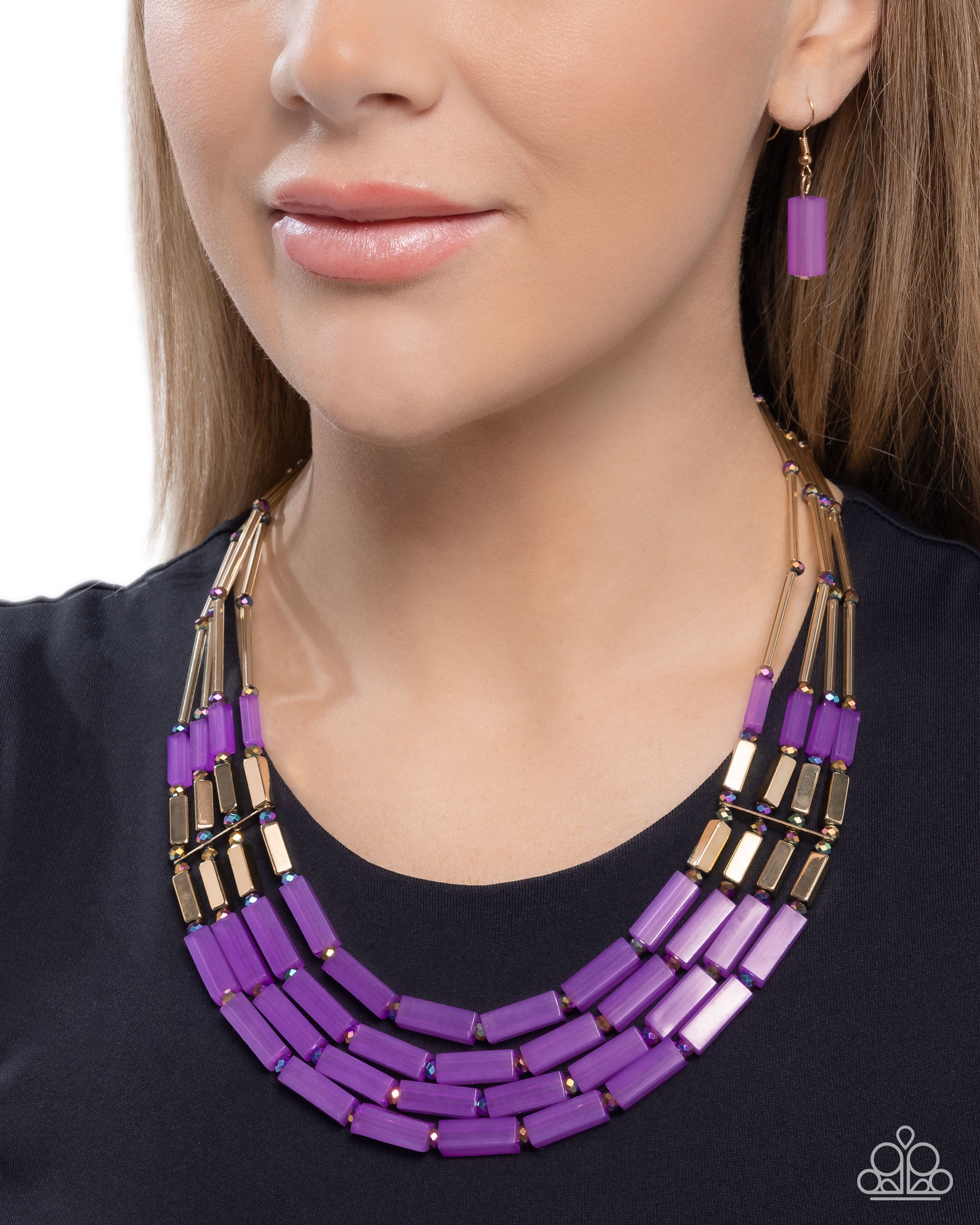 Cylindrical Craze - Purple - Paparazzi Necklace Image