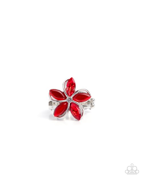 Floral Fabrication - Red - Paparazzi Ring Image