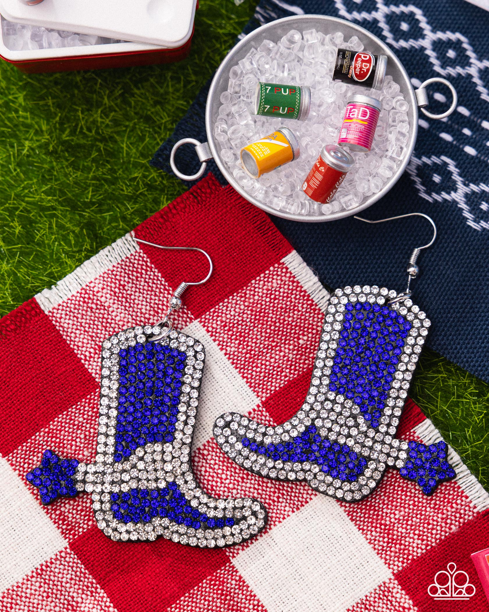 Benevolent Boot - Blue - Paparazzi Earring Image