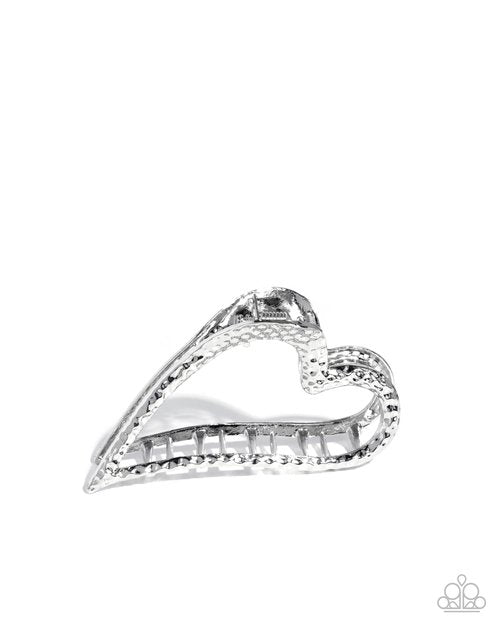 Heartfelt Hint - Silver - Paparazzi Hair Accessories Image