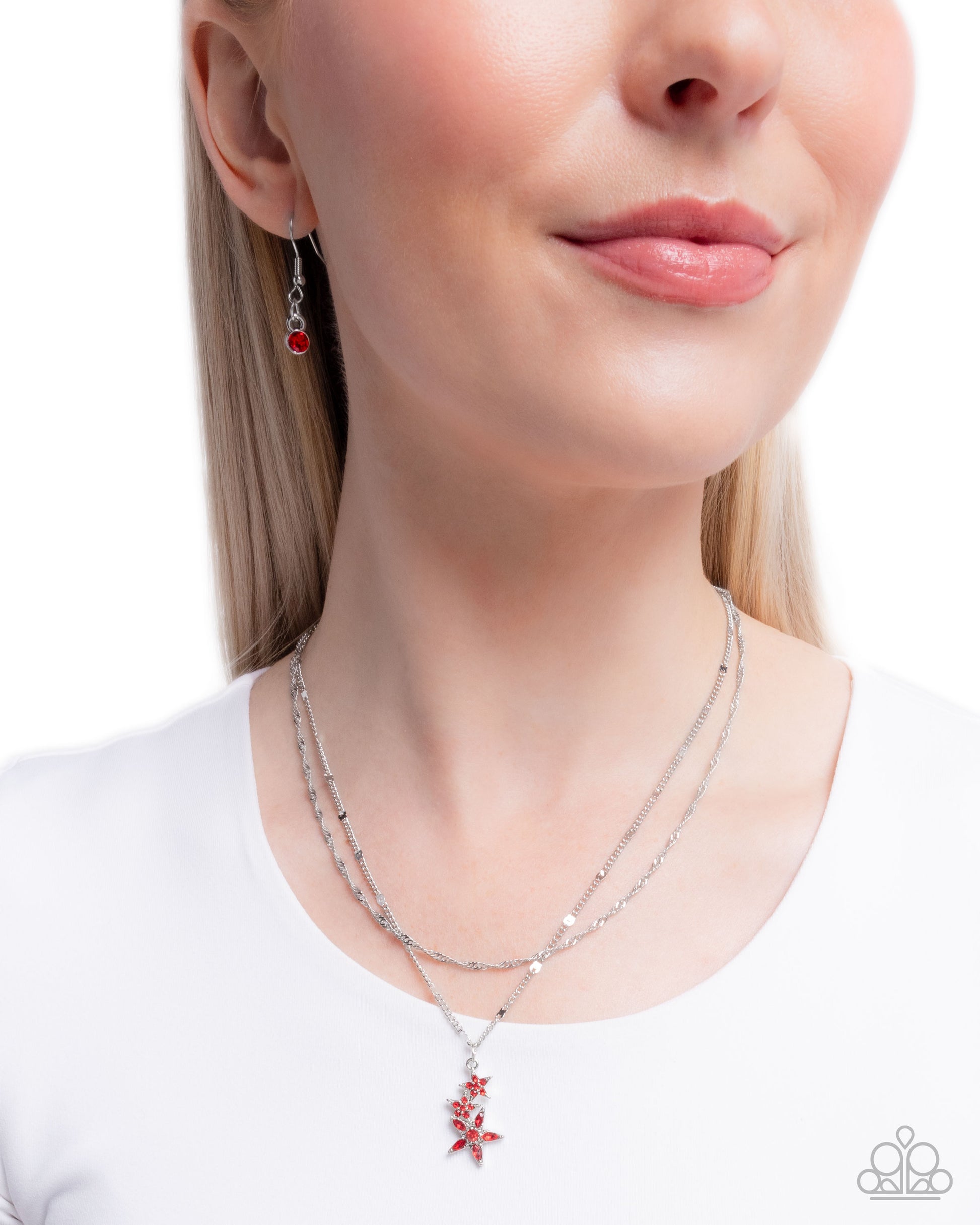 Scintillating Stars - Red - Paparazzi Necklace Image