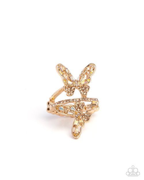 Fluttering Flamenco - Brown - Paparazzi Ring Image