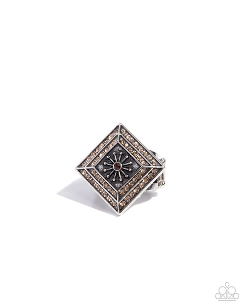 Sunburst Squared - Brown - Paparazzi Ring Image
