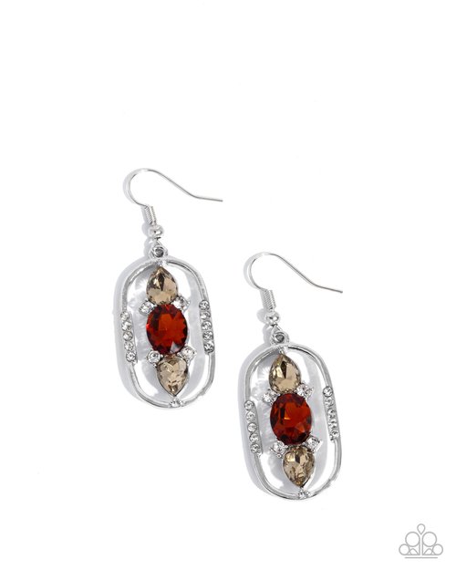 Sit and Stare - Brown - Paparazzi Earring Image