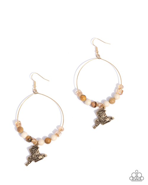 Saddle Showcase - Brown - Paparazzi Earring Image