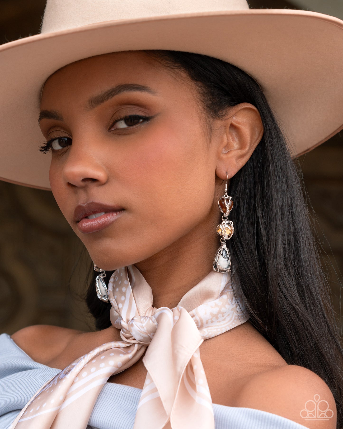 The Next Right Thing - White - Paparazzi Earring Image