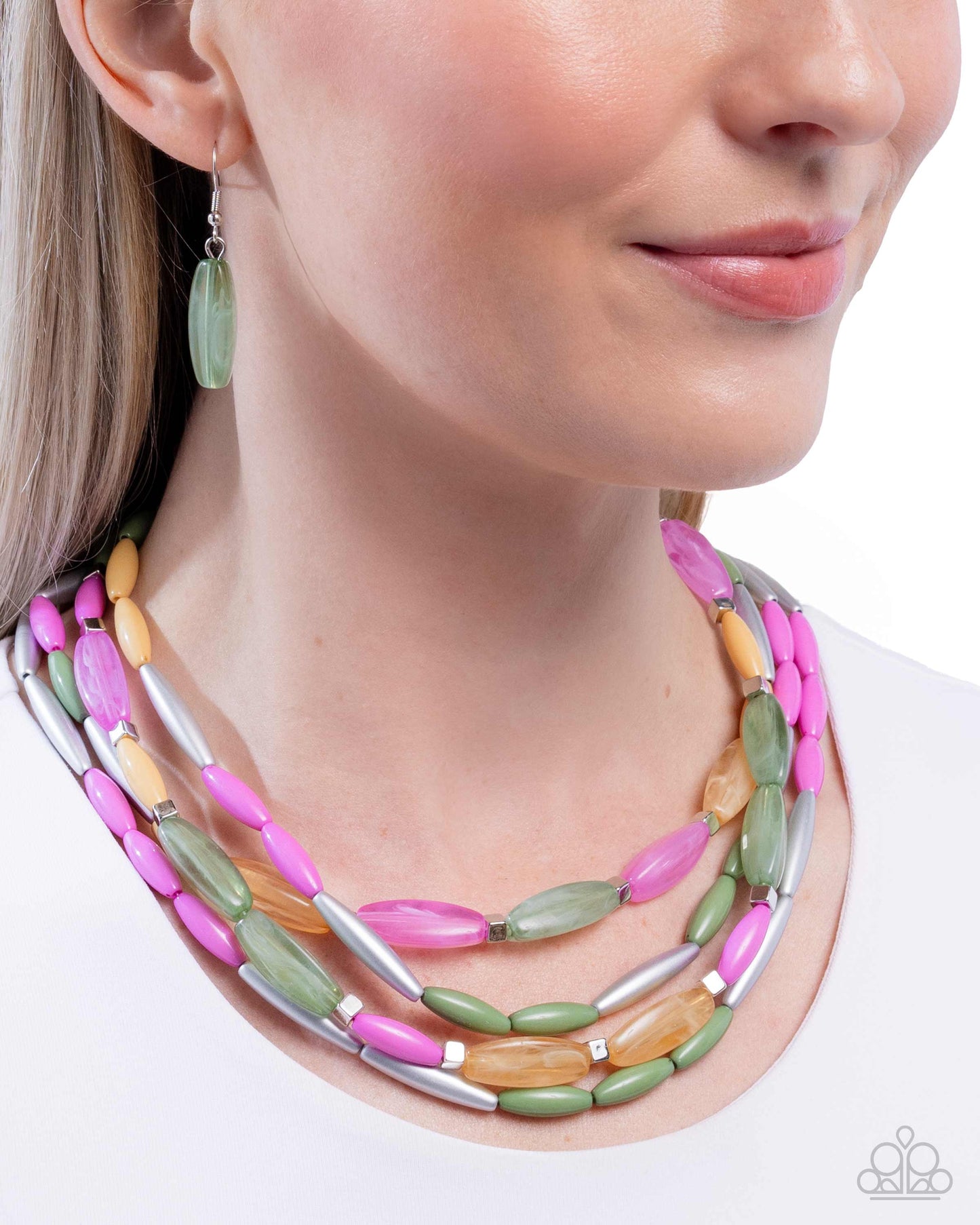 Milky Mambo - Green - Paparazzi Necklace Image