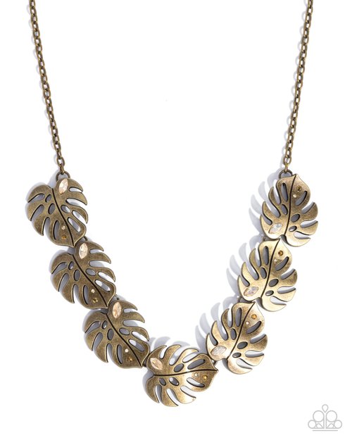 Leafy Legato - Brass - Paparazzi Necklace Image