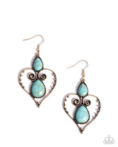 Selfless Stones - Gold - Paparazzi Earring Image