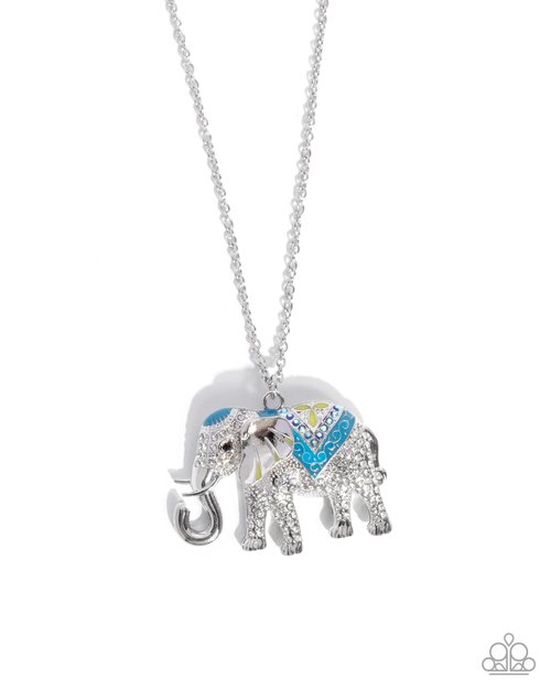 Educated Elephant - Blue - Paparazzi Necklace Image