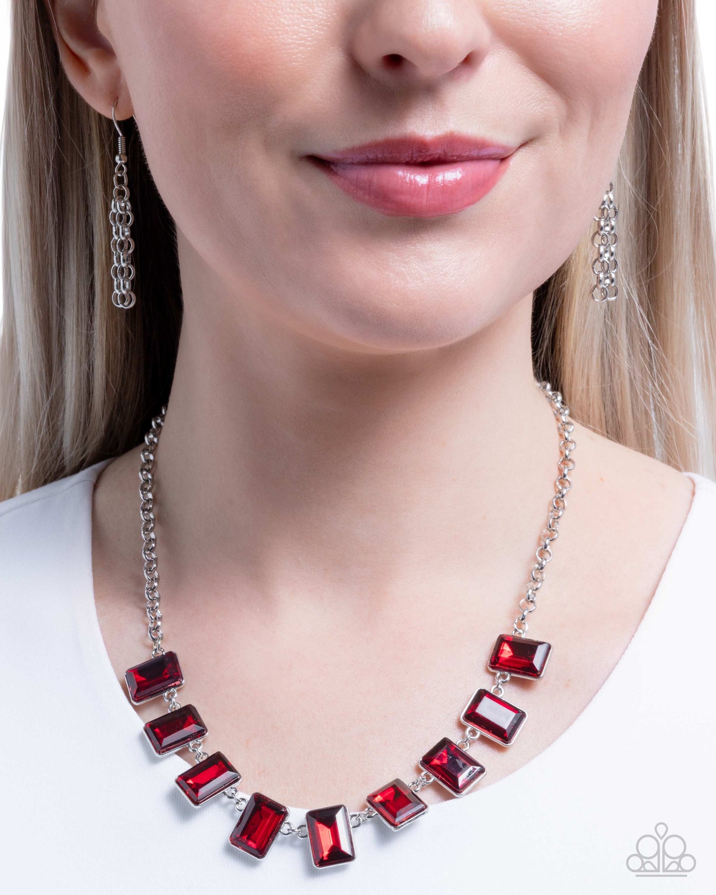 Radiant Rectangles - Red - Paparazzi Necklace Image