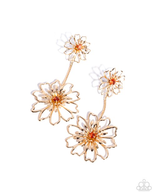 Wiry Whimsy - Orange - Paparazzi Earring Image