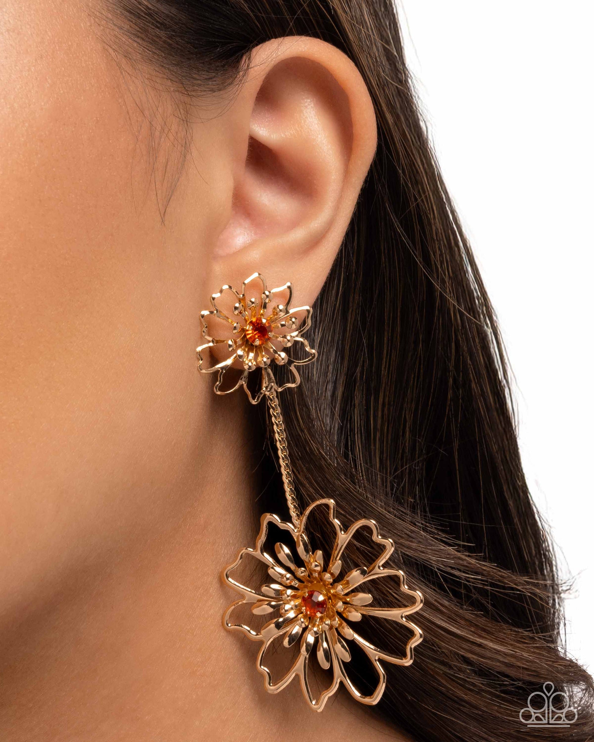 Wiry Whimsy - Orange - Paparazzi Earring Image