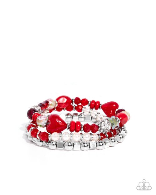Doting Delight - Red - Paparazzi Bracelet Image