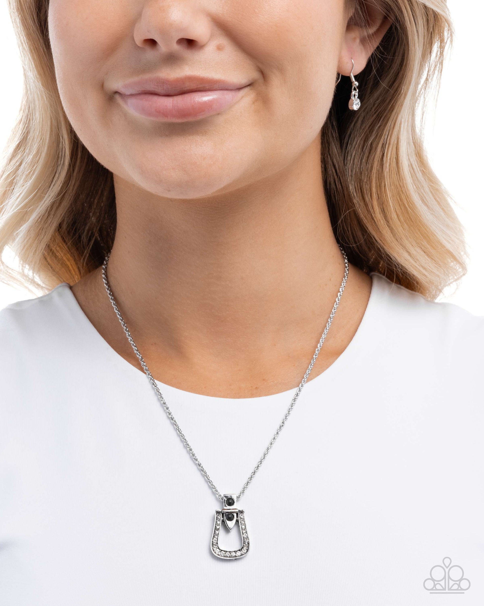 Sensational Stirrup - Black - Paparazzi Necklace Image