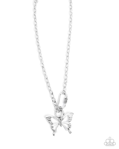 Fluttering Fuel - Silver - Paparazzi Necklace Image