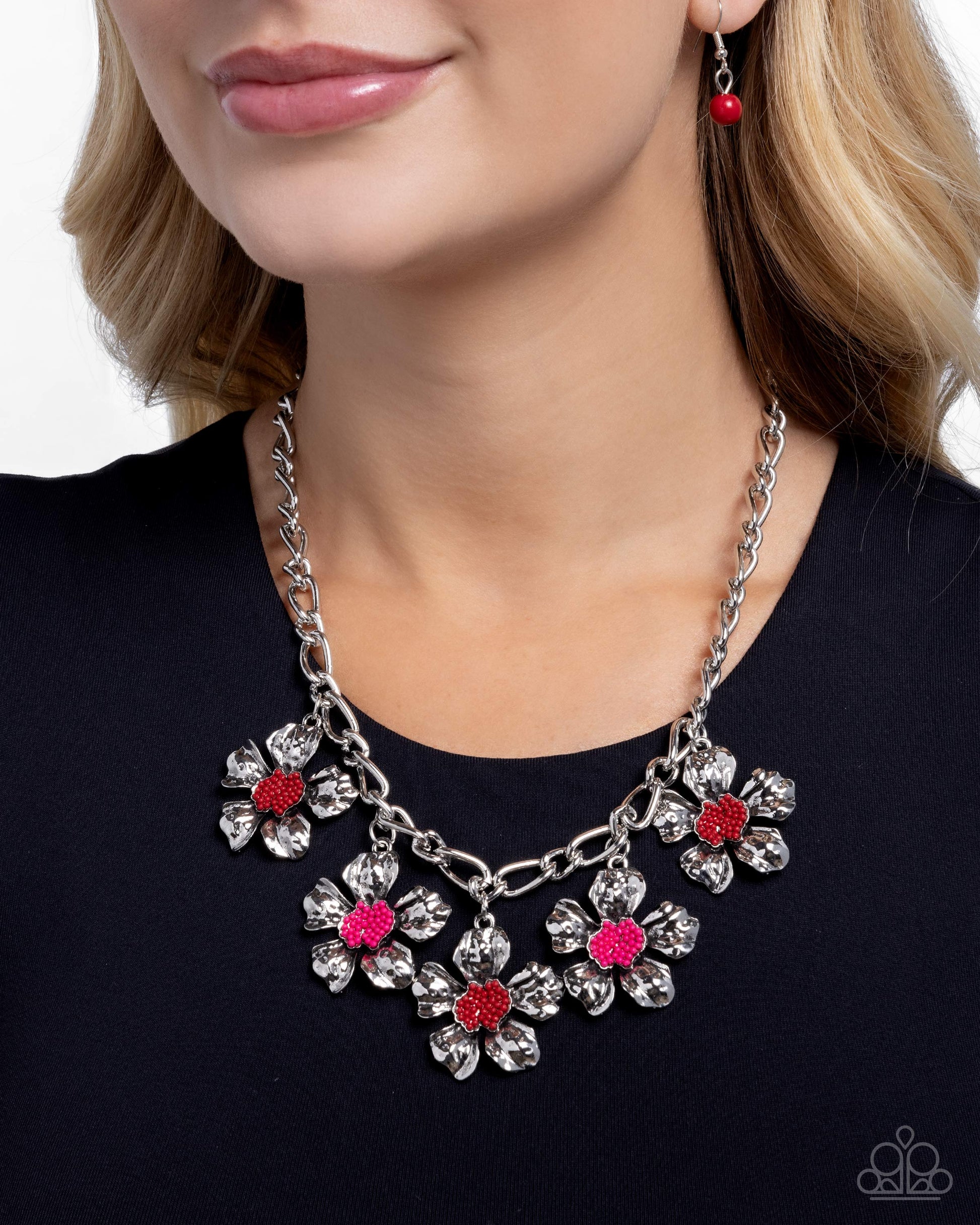 Seed Bead Statement - Red - Paparazzi Necklace Image