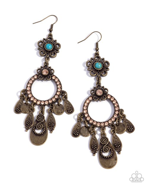 Majestic Mosaic - Brass - Paparazzi Earring Image