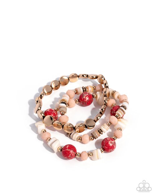 Earthy Entertainer - Red - Paparazzi Bracelet Image