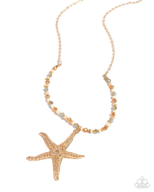 Starfish Symphony - Orange - Paparazzi Necklace Image