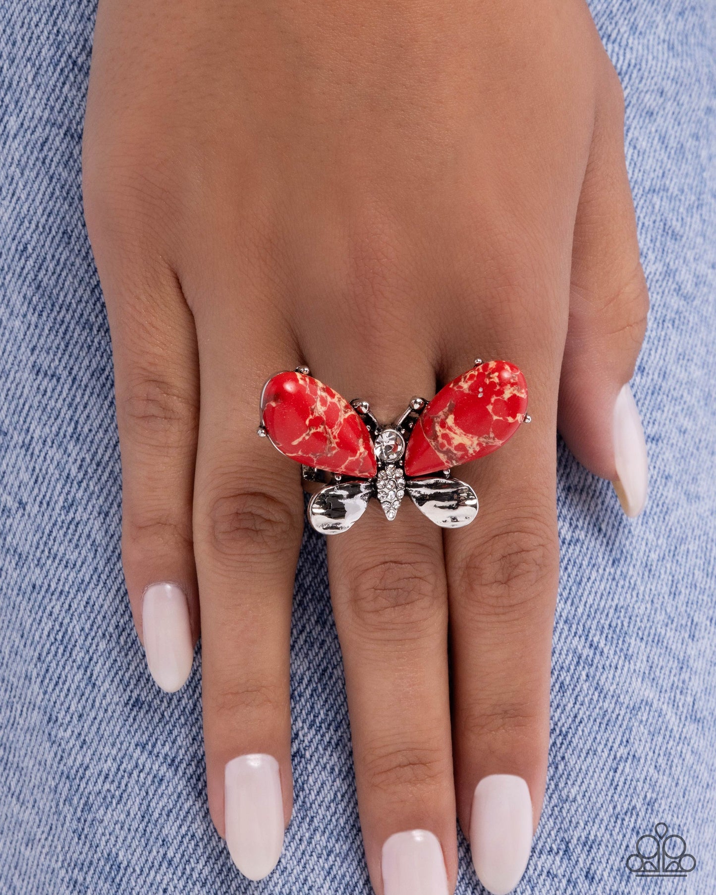 Fluttering Fantasia - Red - Paparazzi Ring Image