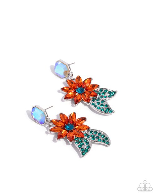 Momentous Majesty - Orange - Paparazzi Earring Image