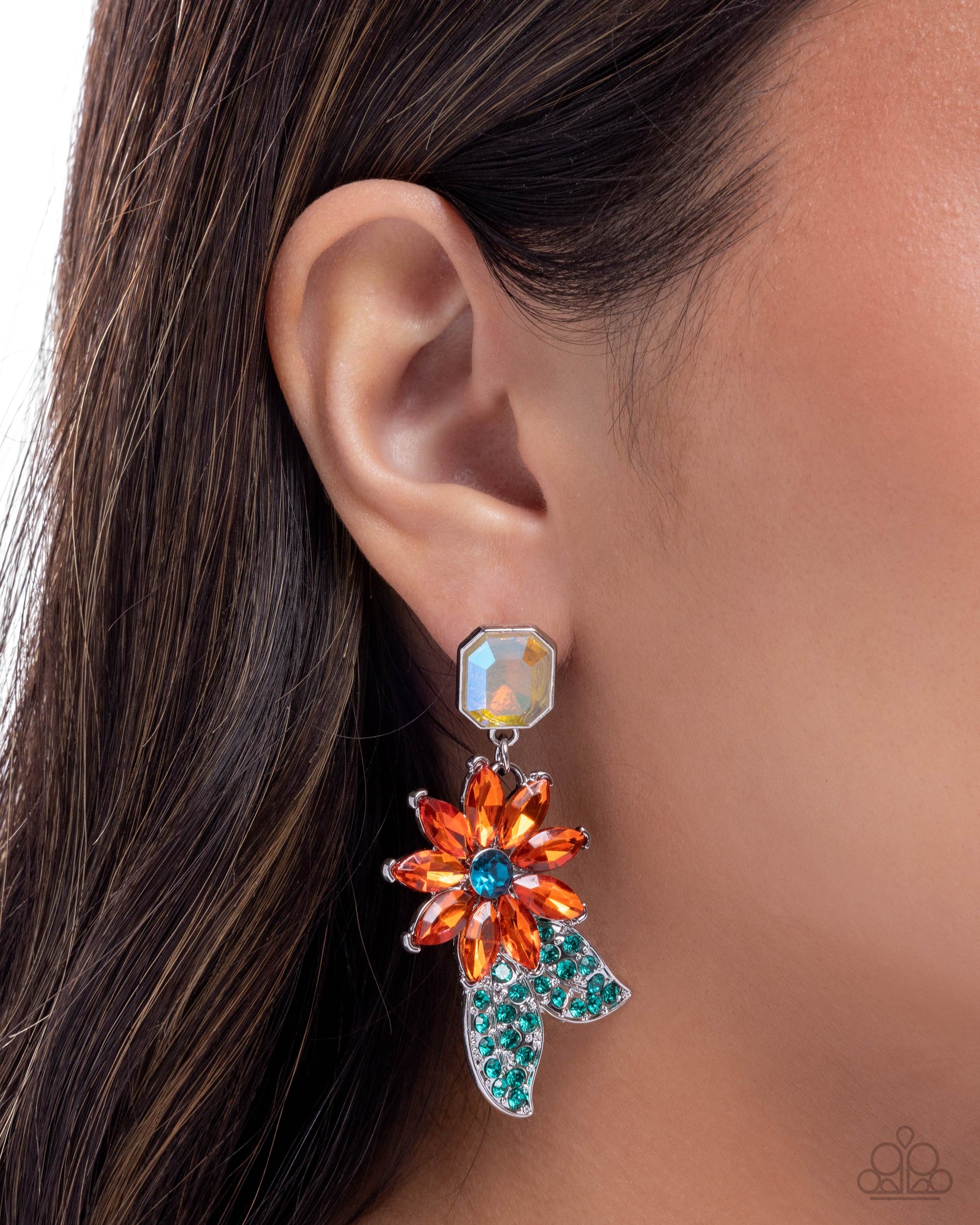 Momentous Majesty - Orange - Paparazzi Earring Image