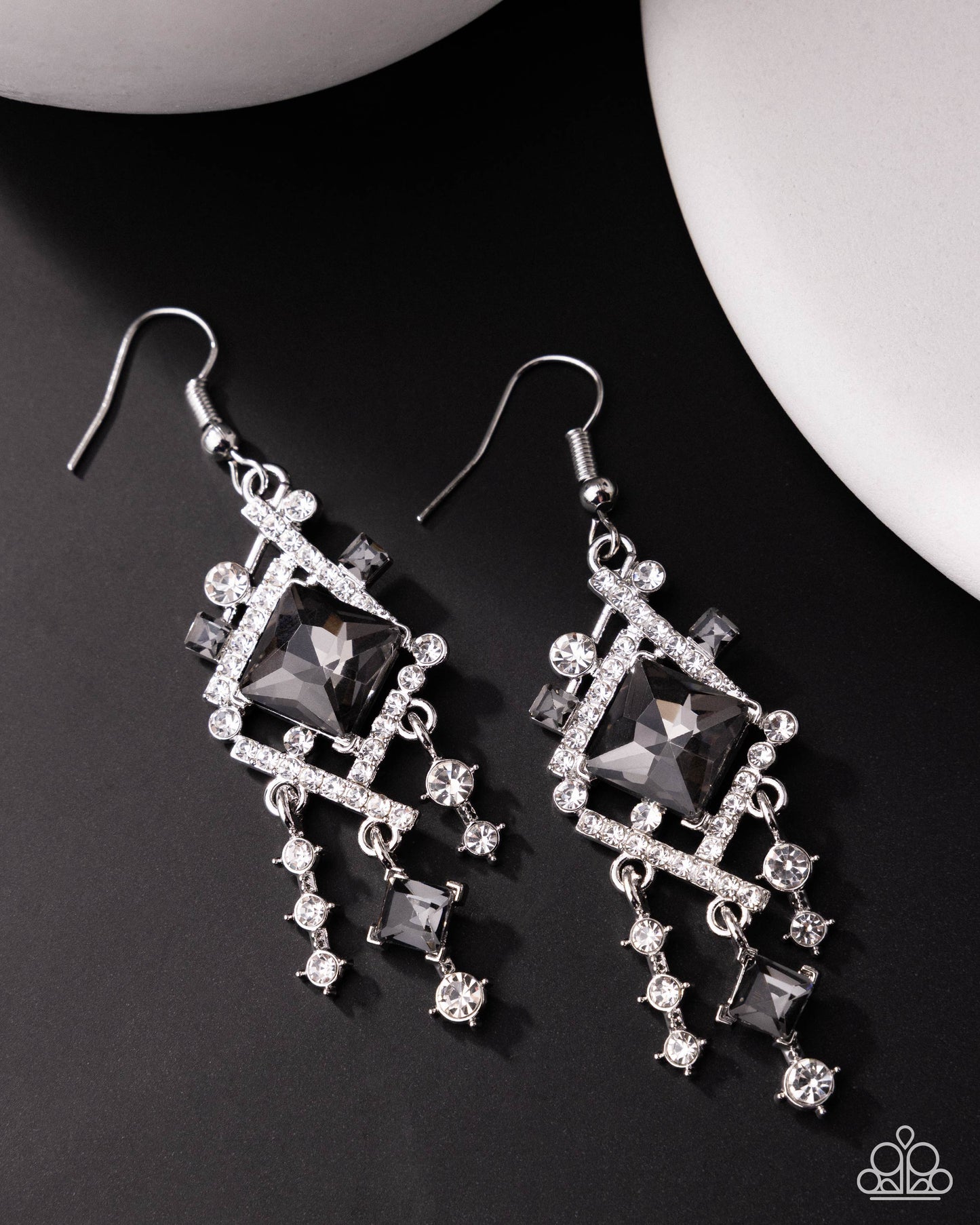 Square Sashay - Silver - Paparazzi Earring Image