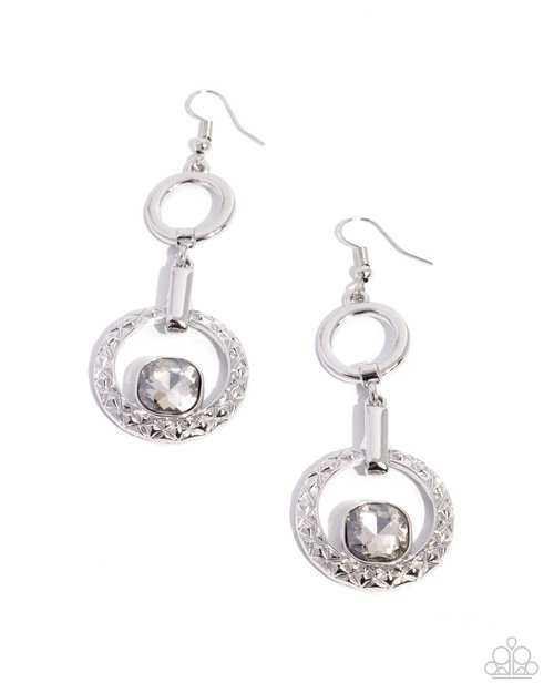 Center Cascade - Silver - Paparazzi Earring Image