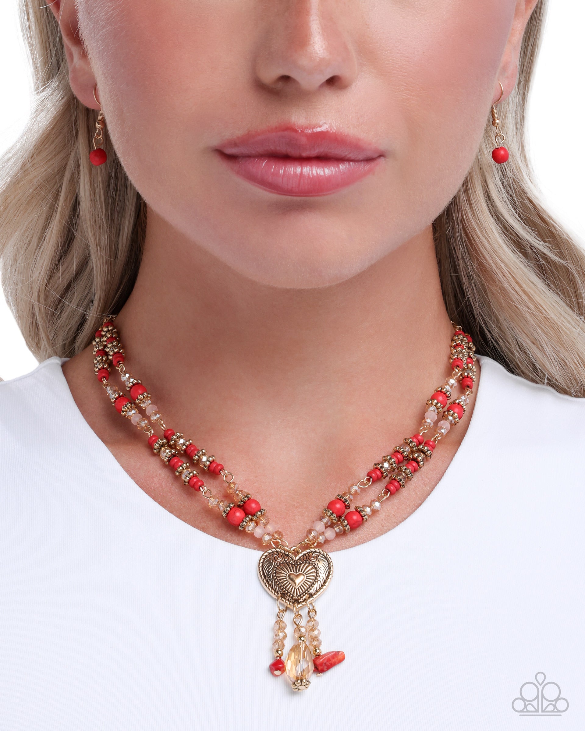 Breathe a Sigh of Relief - Red - Paparazzi Necklace Image
