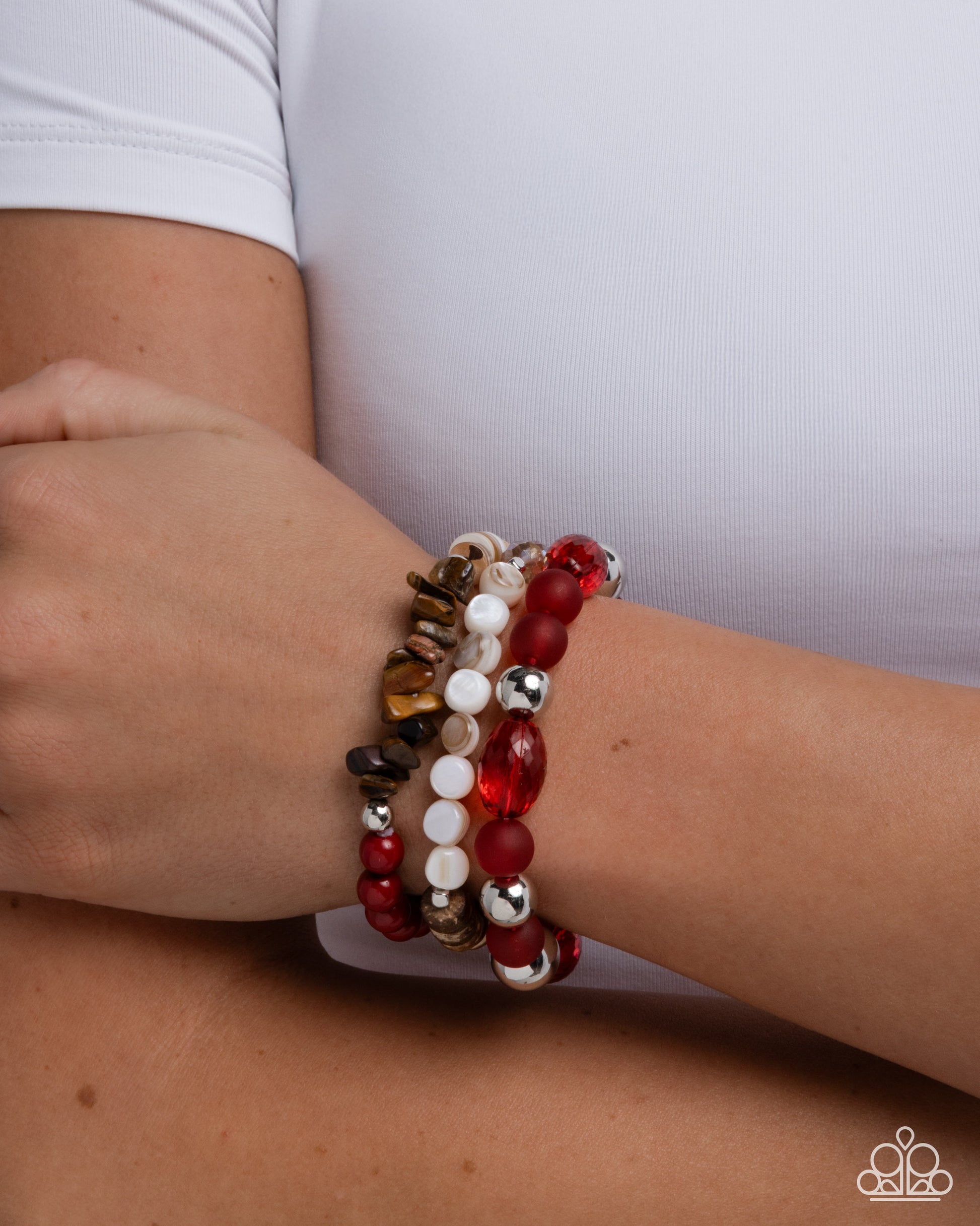 Seasonal Stretch - Red - Paparazzi Bracelet Image