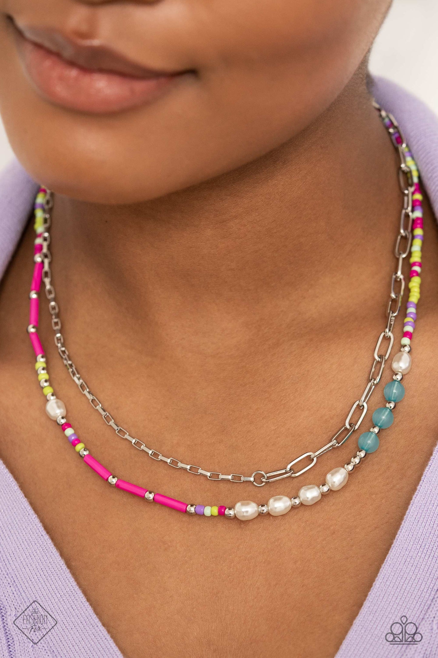 Paparazzi Necklace ~ Coastal Composition - Pink