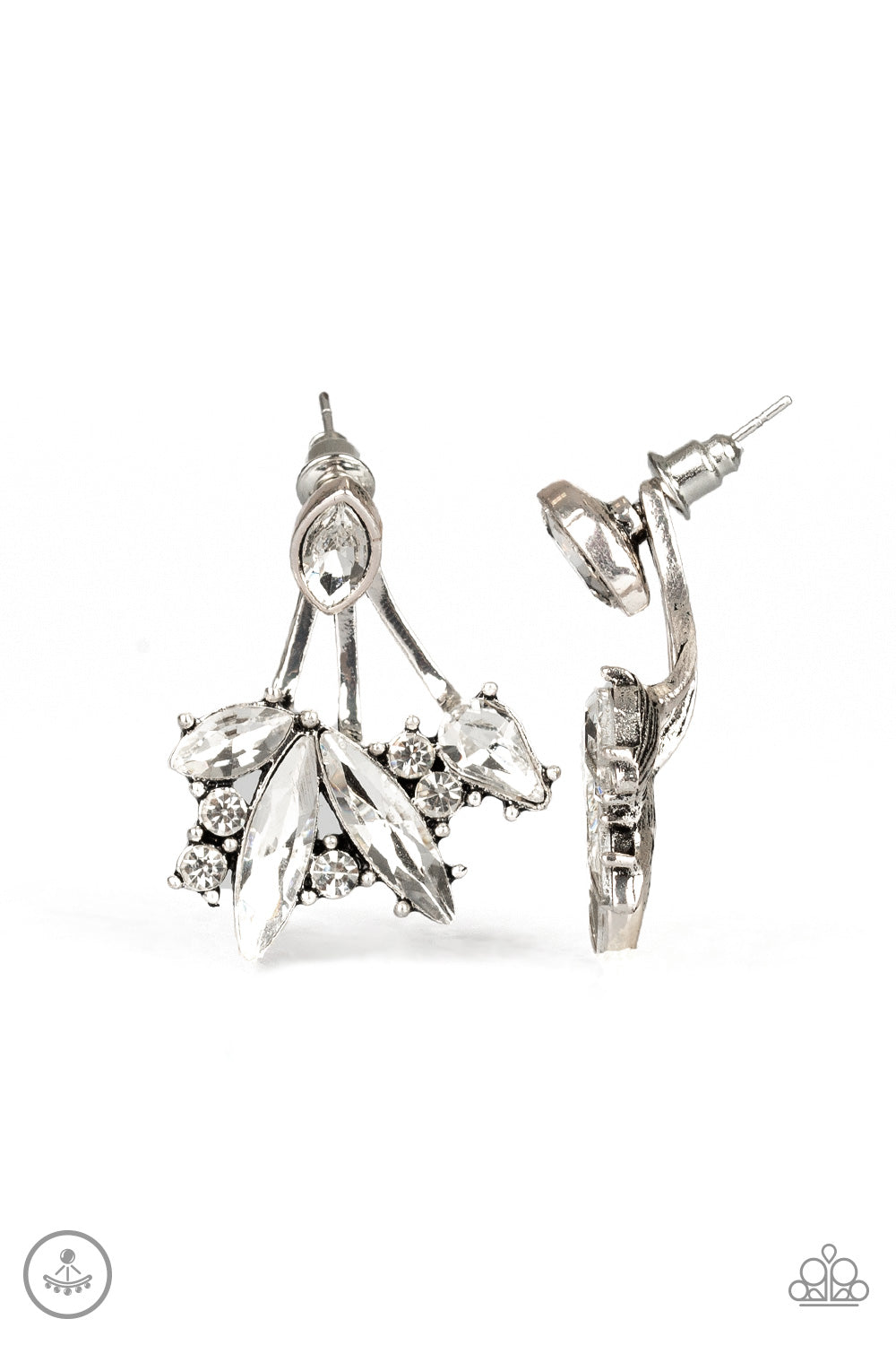 Paparazzi Earring EMP Exclusive ~ Deco Dynamite - White