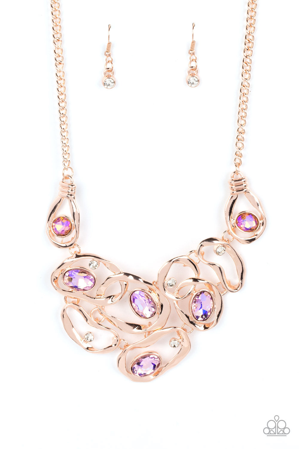 Paparazzi Necklace ~ Warp Speed - Rose Gold