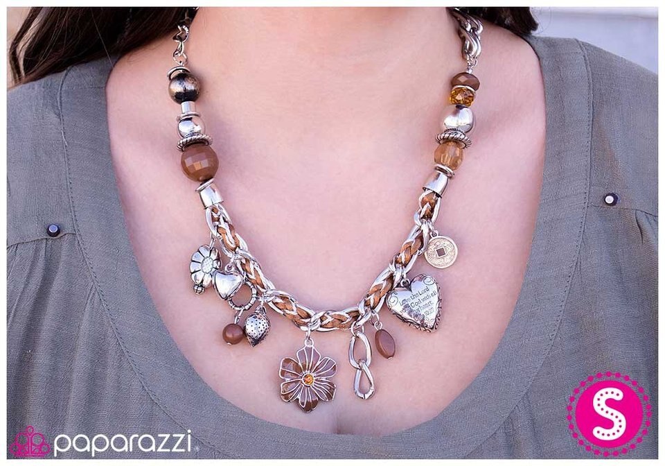 Paparazzi Blockbuster Necklace - Charmed, I'm Sure - Brown