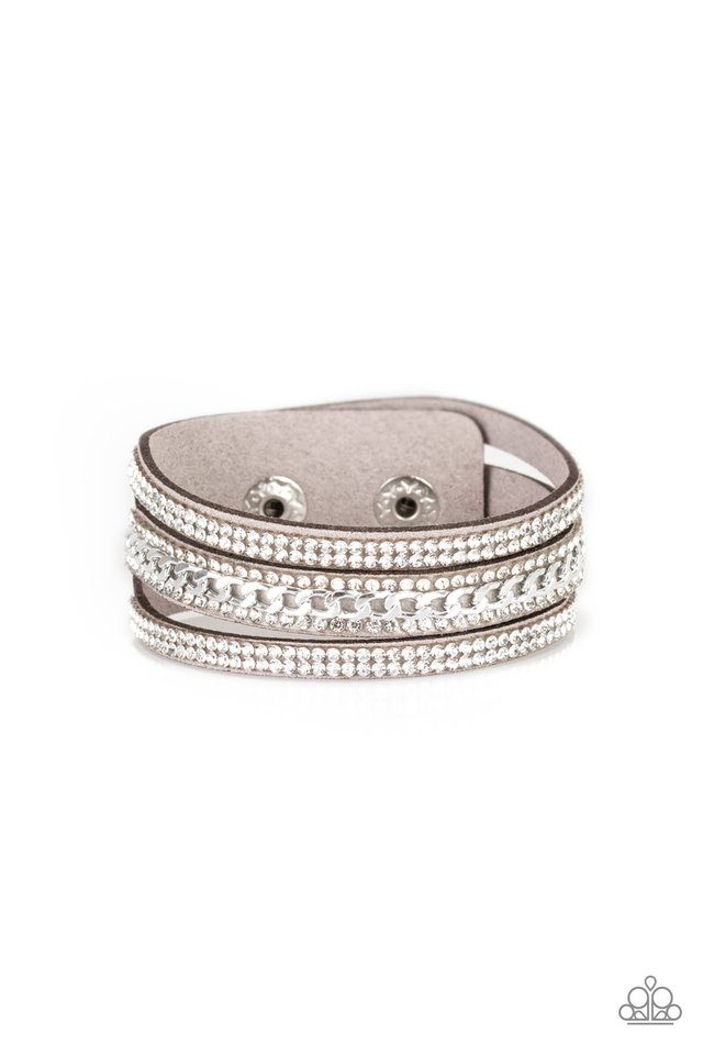 Rollin In Rhinestones - Silver - Paparazzi Bracelet Image