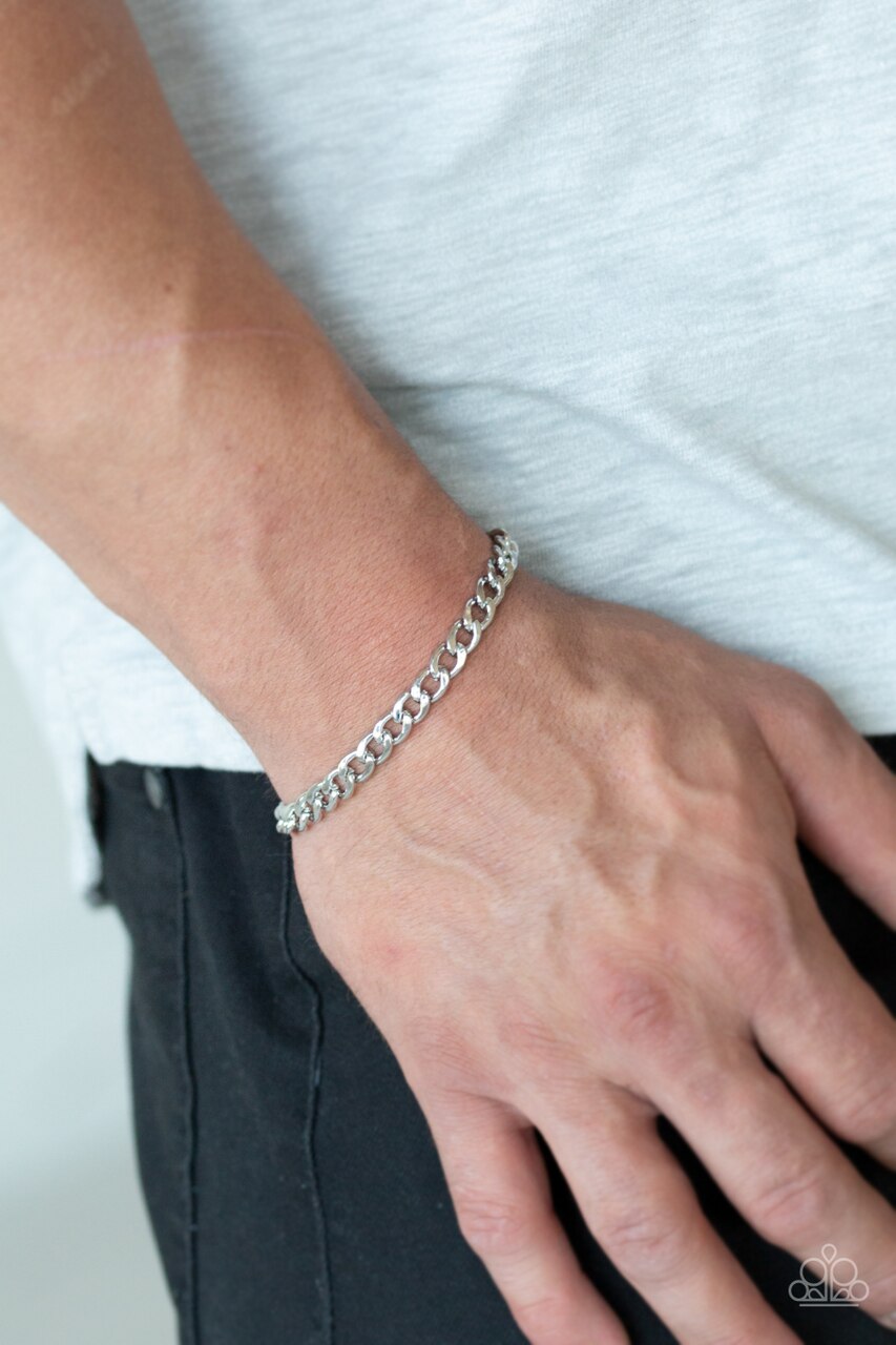 Men's Paparazzi Bracelet ~ Halftime - Silver