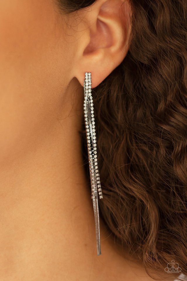 Paparazzi Earring ~ Flavor of the SLEEK - Black