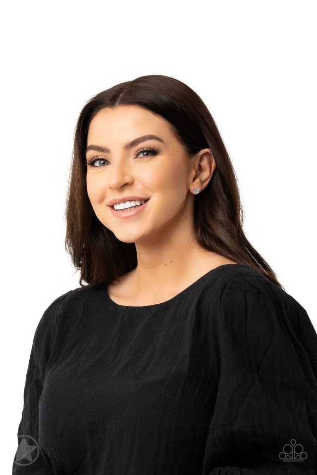 Just In TIMELESS - White - Paparazzi Earring Image